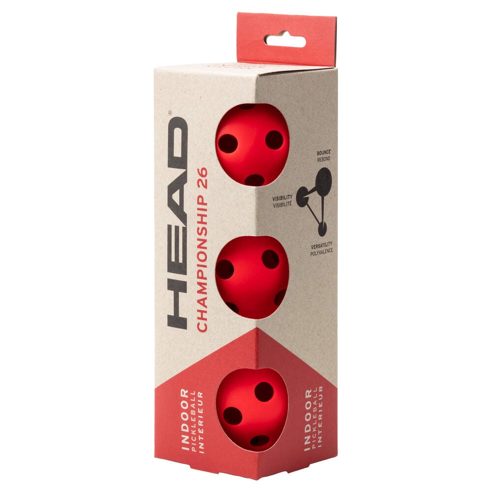 Head 3B Championship 26 Indoor Pickleball 3 Pack - Red