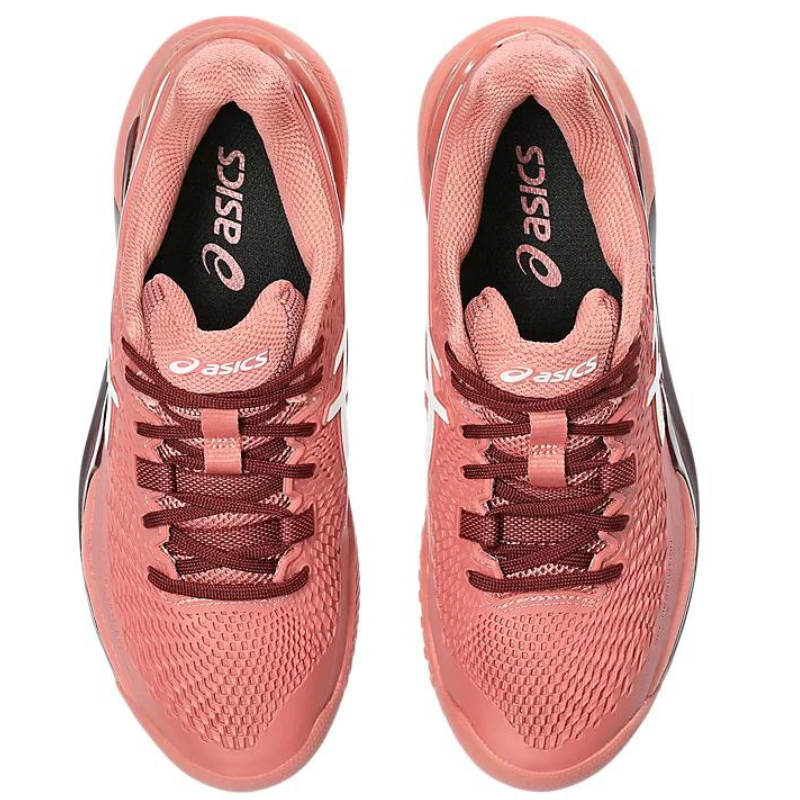 Asics Gel Resolution 9 Clay Women's Tennis Shoes - Light Garnet/White