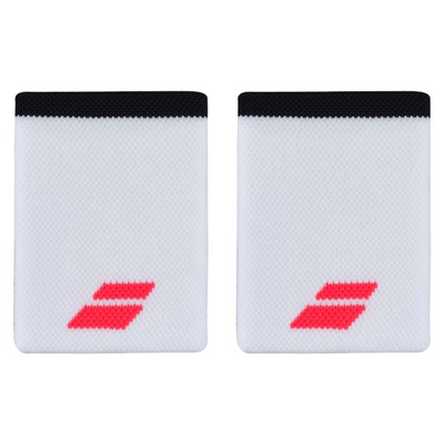 Babolat Logo Jumbo Tennis Wristband 1089 - White/Strike Red