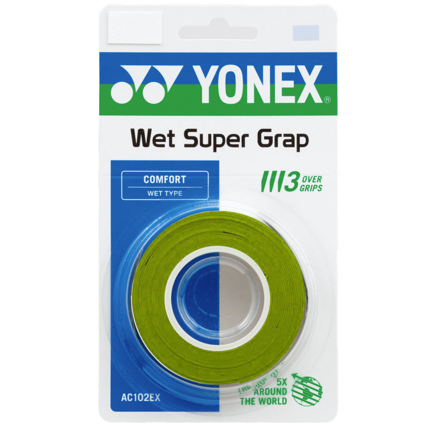 Yonex Wet Super Grap Overgrip 3 Pack - Green