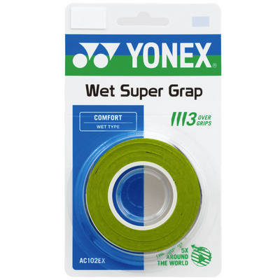 Yonex Wet Super Grap Overgrip 3 Pack - Green