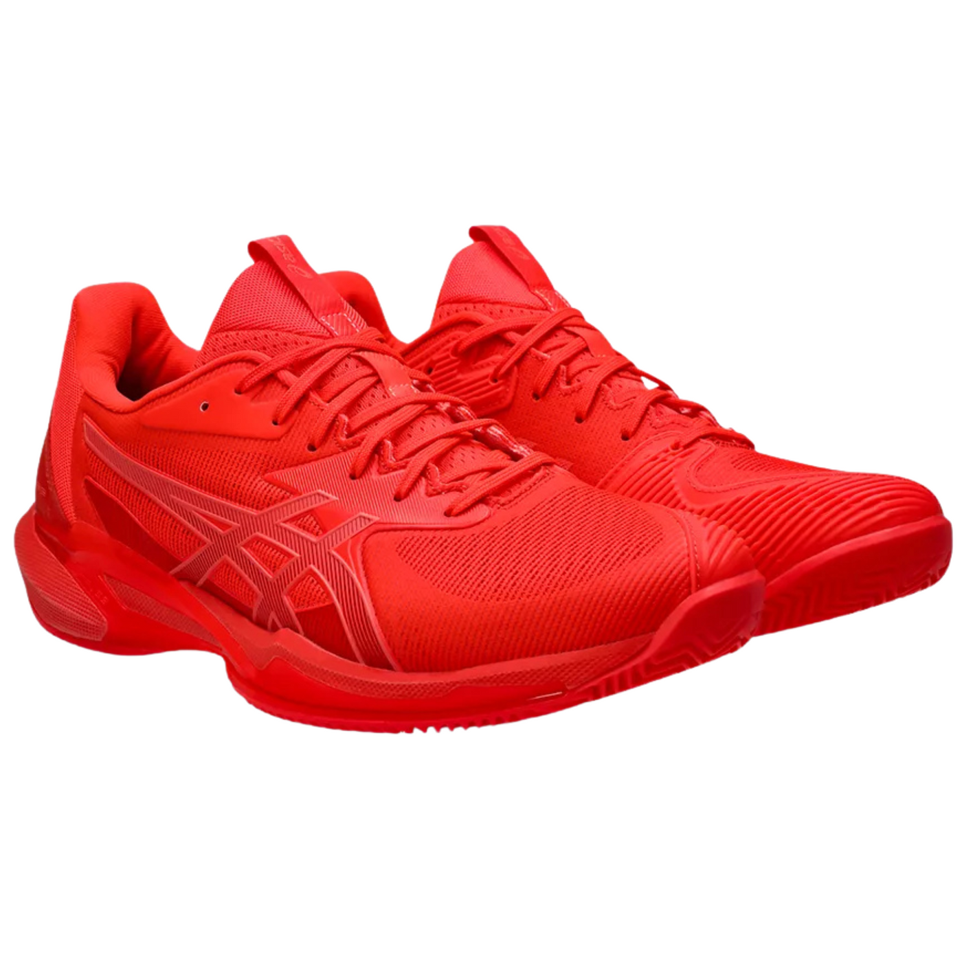Asics Solution Speed FF 3 Clay Herringbone Mens Tennis Shoes - Flash Red/Blazing Coral
