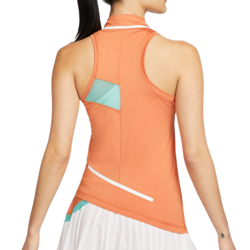 Nike Court Dri-FIT Womens Tennis Tank - Hot Curry/Washed Teal/White/White