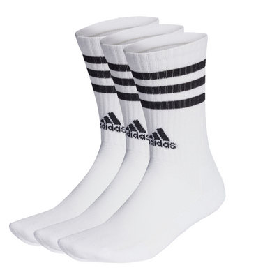 Adidas 3 Stripes Cushioned Sportwear Cree Socks 3 Pair Pack - White/Black