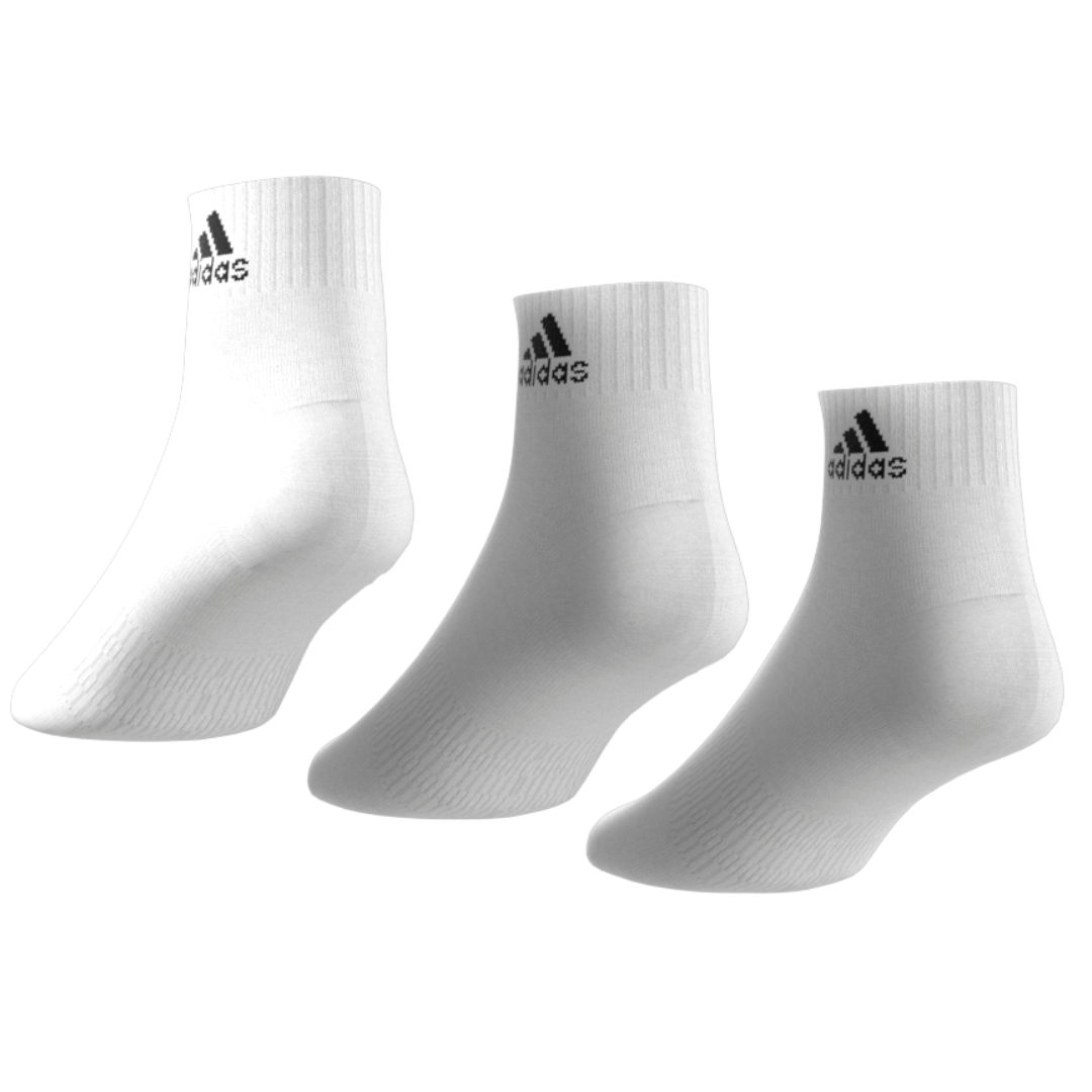 Adidas Thin and Light Ankle Socks 3 Pairs - White / Black