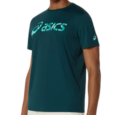 Asics Match Seasonal Graphic Mens Tee - Saxon Green