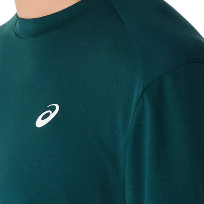 Asics Court Short Sleeve Mens Tennis Top - Saxon Green