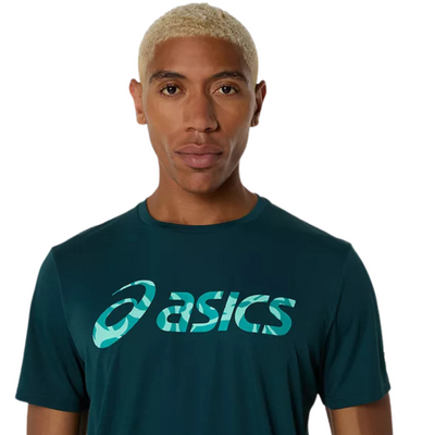Asics Match Seasonal Graphic Mens Tee - Saxon Green