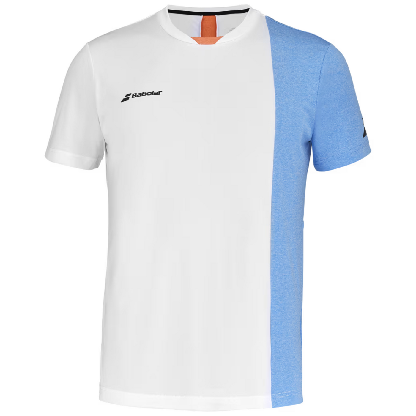 Babolat Play Crew Neck Tee Boy - White/Blithe Blue Heather