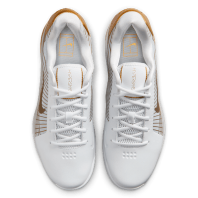 Nike Vapor 12 Hypersmash Mens Hard Court Tennis Shoes - White/Metallic Gold Pure Platinum