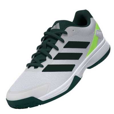 Adidas Ubersonic Junior Tennis Shoes - Pure Teal/Silver Metallic/ Lucid Lemon