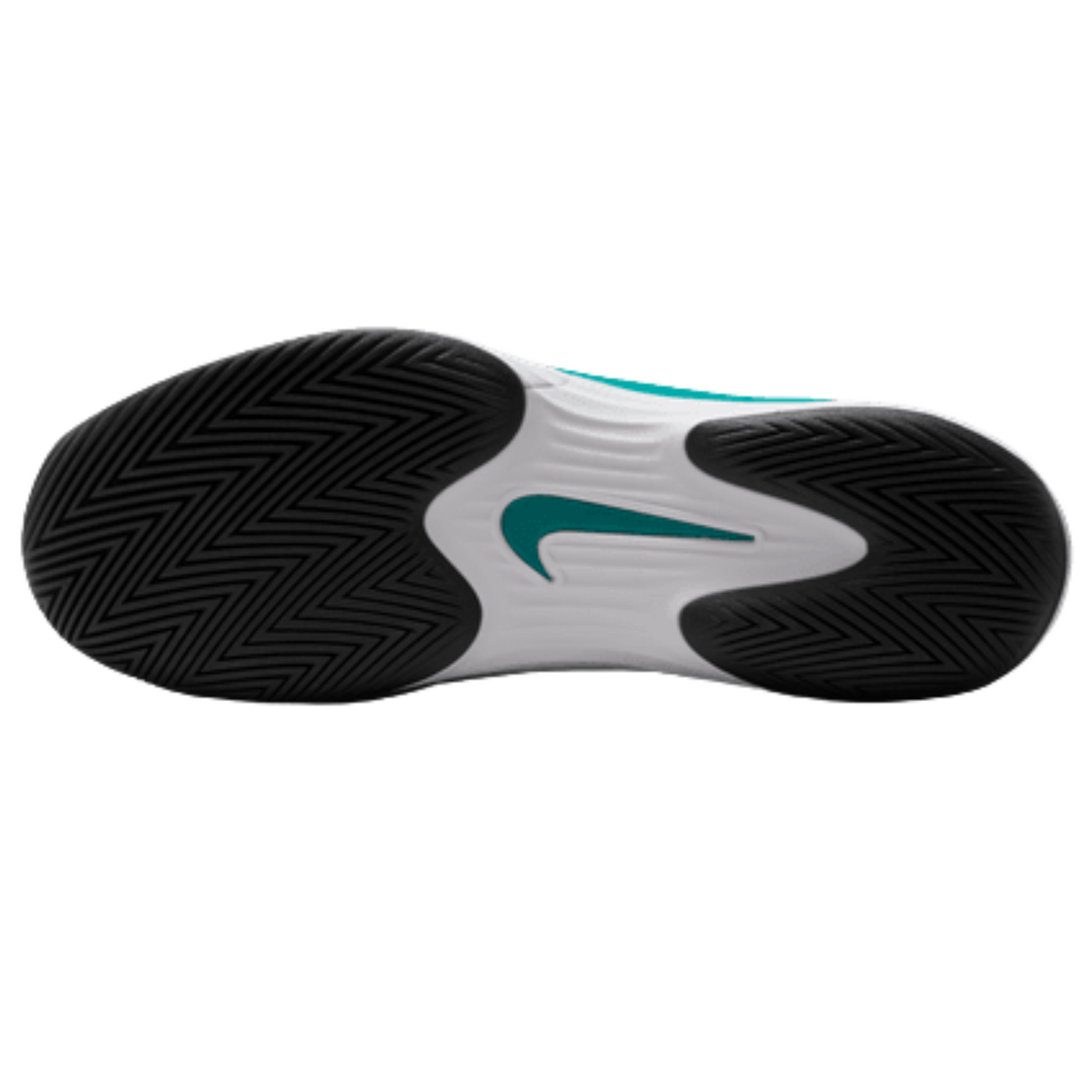 Nike Vapor 12 Mens Hard Court Tennis Shoes - White/Black Radiant Emerald