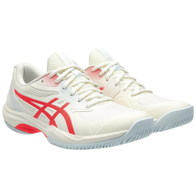 Asics Game FF Womens Pickleball Shoes - Cream/Flash Red