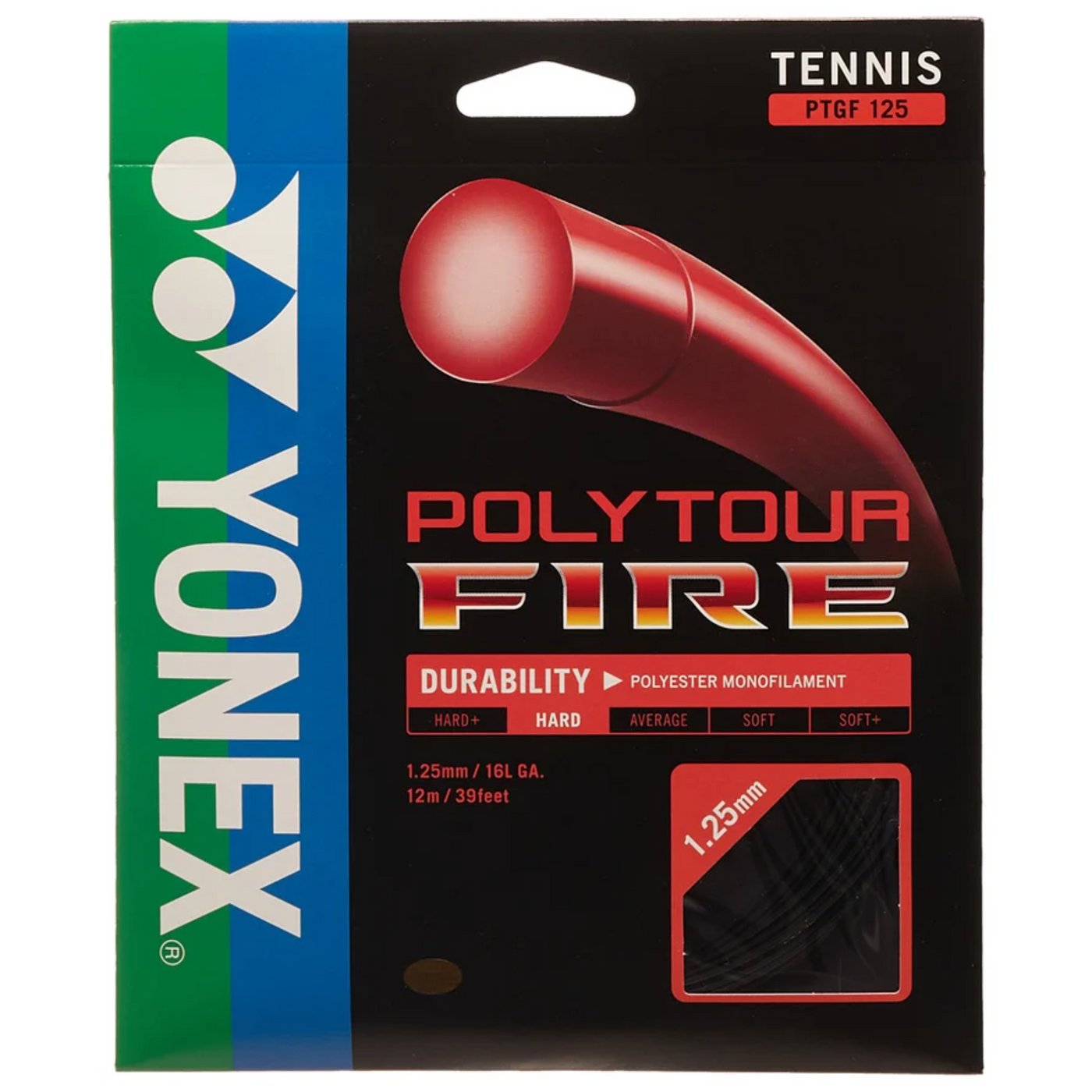 Yonex POLYTOUR Fire 1.25 200m String Reel - Black