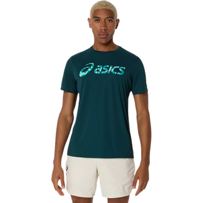 Asics Match Seasonal Graphic Mens Tee - Saxon Green