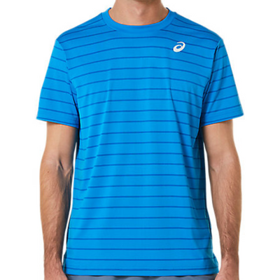 Asics Court Stripe SS Men Top - Directoire Blue