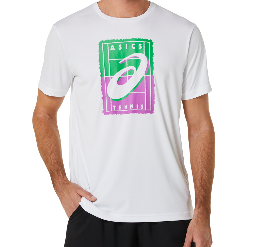 ASICS MEN COURT GS GRAPHIC TEE - BRILLIANT WHITE