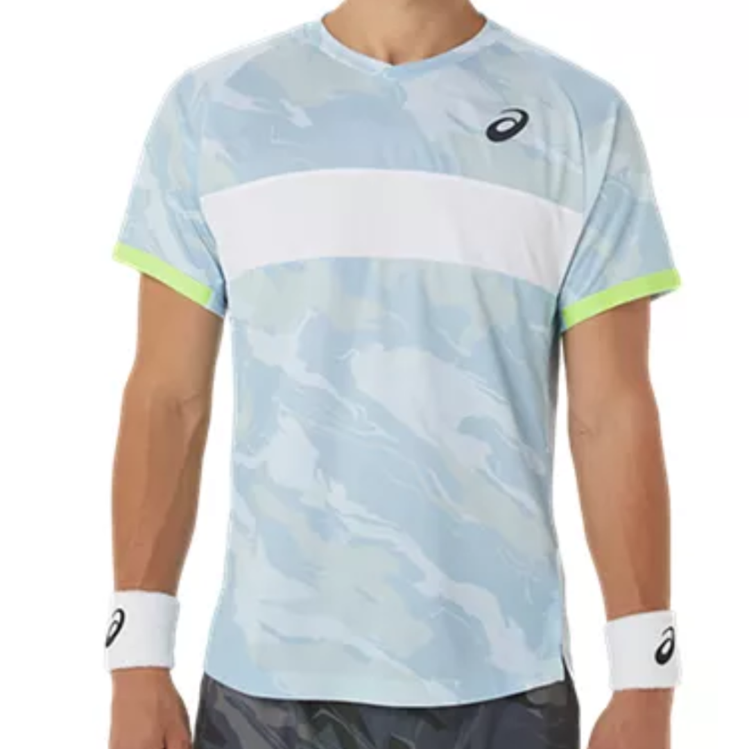 Asics Men Match Graphic SS Top - Soft Sky