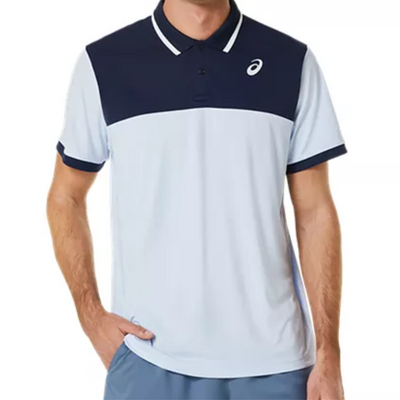 Asics Court Polo Men Tennis Shirt - Soft Sky/Midnight