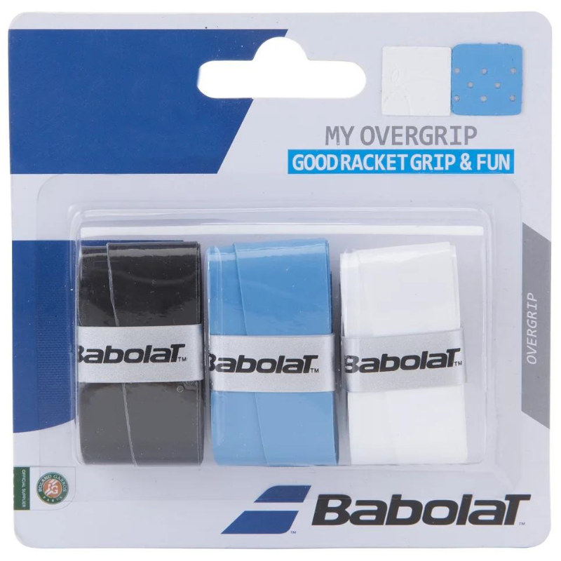 Babolat My Grip Overgrip 3 Pack - Black/Blue/White