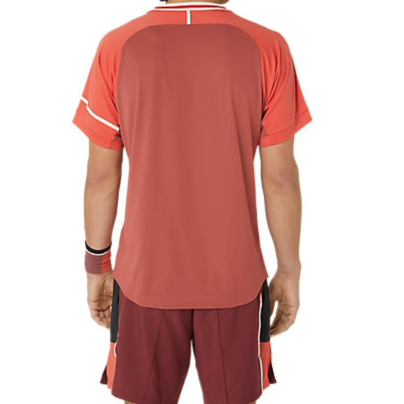 Asics Match Short Sleeve Mens Tennis Top - Red Snapper