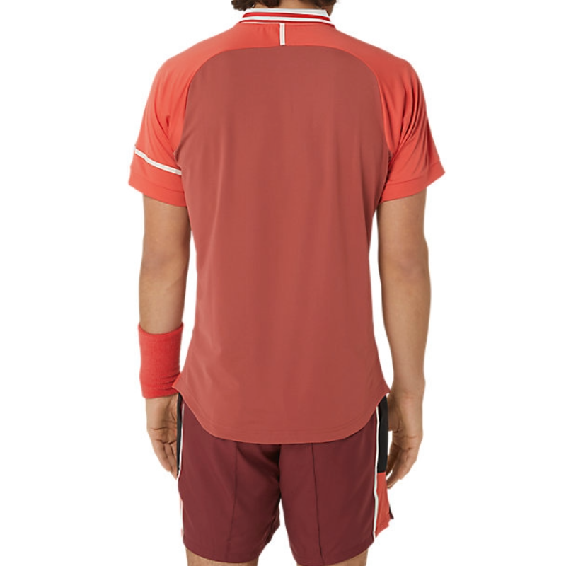 Asics Men Match Polo Tennis Shirt - Red Snapper