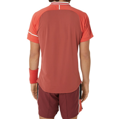 Asics Men Match Polo Tennis Shirt - Red Snapper