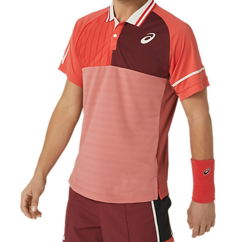 Asics Men Match Polo Tennis Shirt - Red Snapper