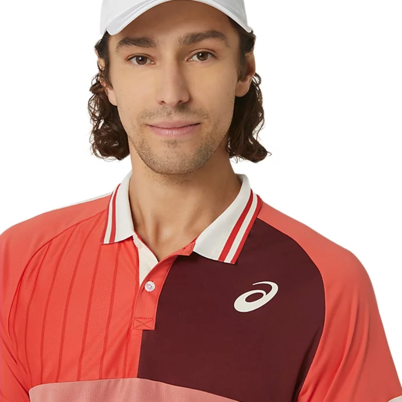 Asics Men Match Polo Tennis Shirt - Red Snapper