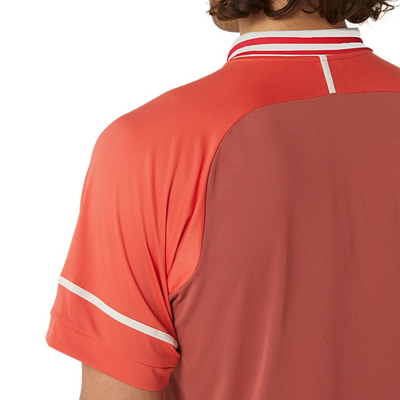 Asics Men Match Polo Tennis Shirt - Red Snapper