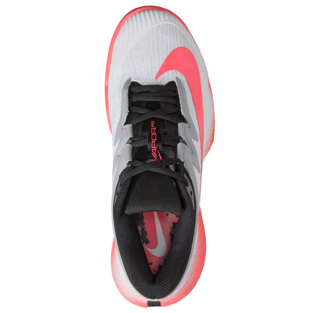 Nike Vapor Pro 3 Hard Court Womens Tennis Shoes - White/Hot Lava-Wolf Grey