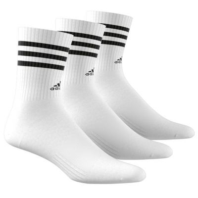 Adidas 3 Stripes Cushioned Sportwear Crew Socks 3 Pair Pack - White/Black