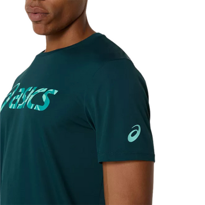 Asics Match Seasonal Graphic Mens Tee - Saxon Green
