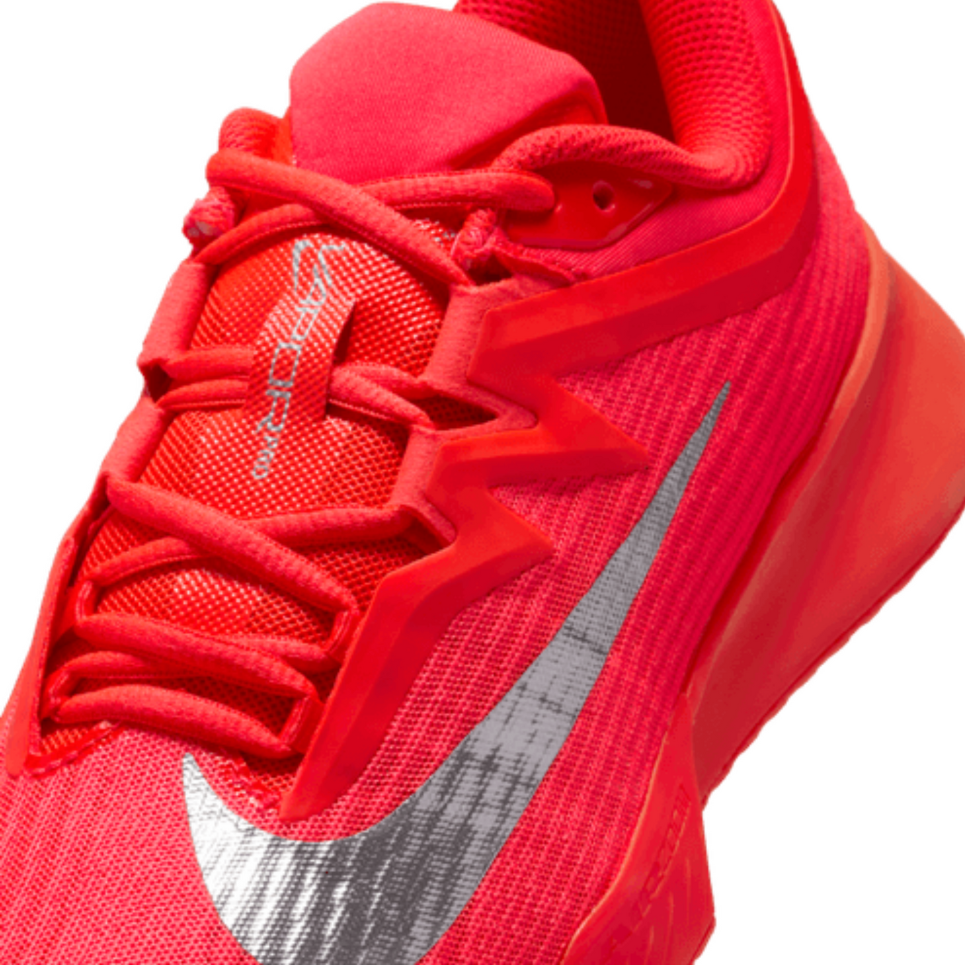 Nike Zoom Vapor Pro 3 Premium Womens Hard Court Tennis Shoes - Bright Crimson/Metallic Silver
