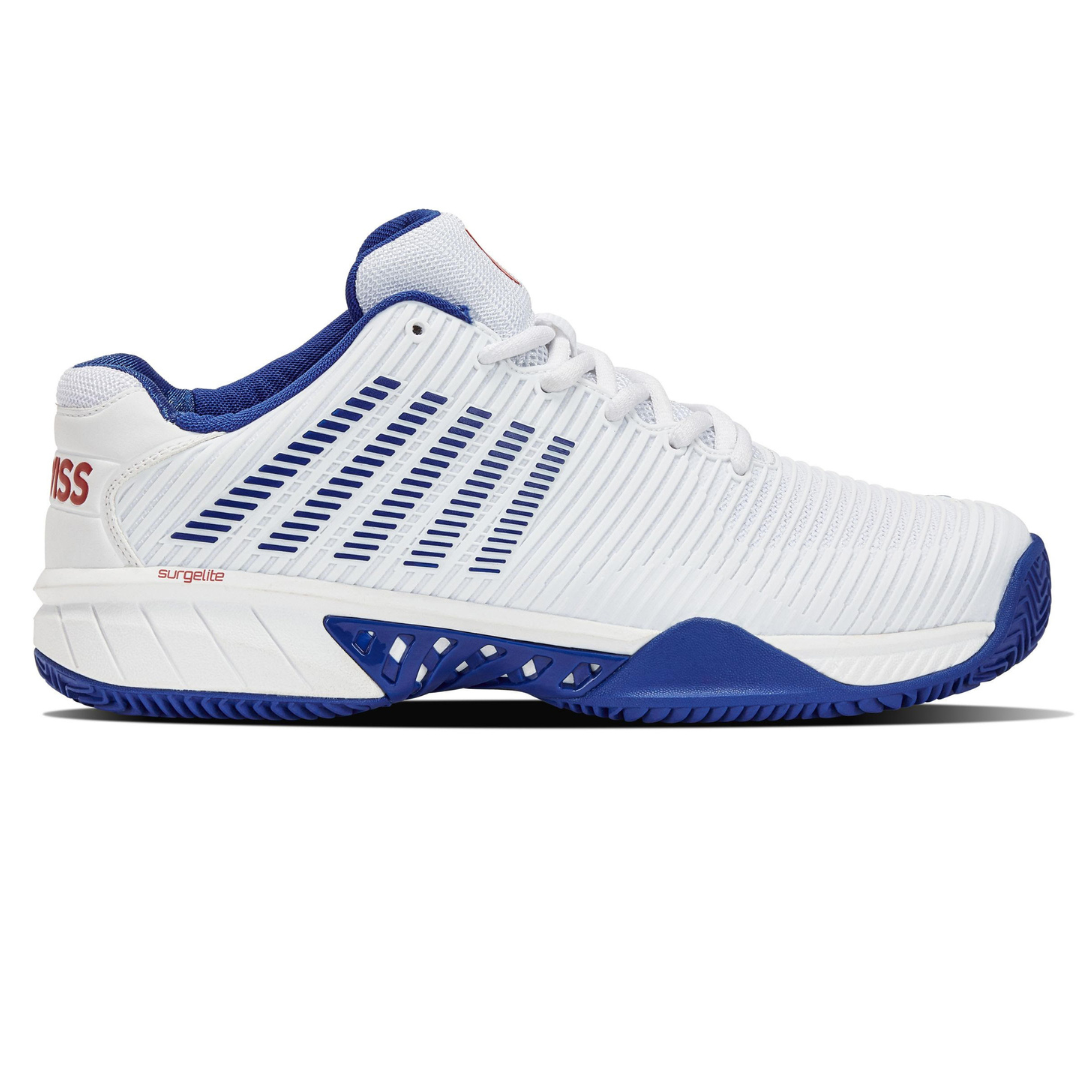 K Swiss Hypercourt Men Express 2 HB Tennis Shoes - White/Royal/Red