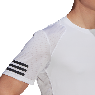 Adidas Club 3-Stripe Tennis T-Shirt - White/Black