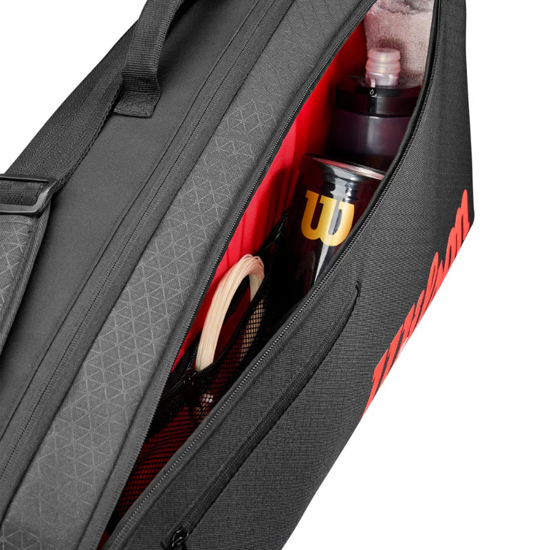 Wilson V3 3Pack Racquet Bag - Black/Infrared