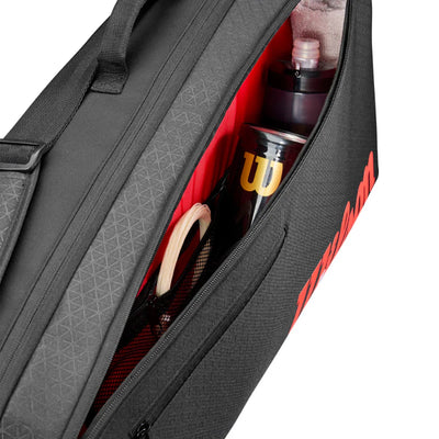 Wilson V3 3Pack Racquet Bag - Black/Infrared