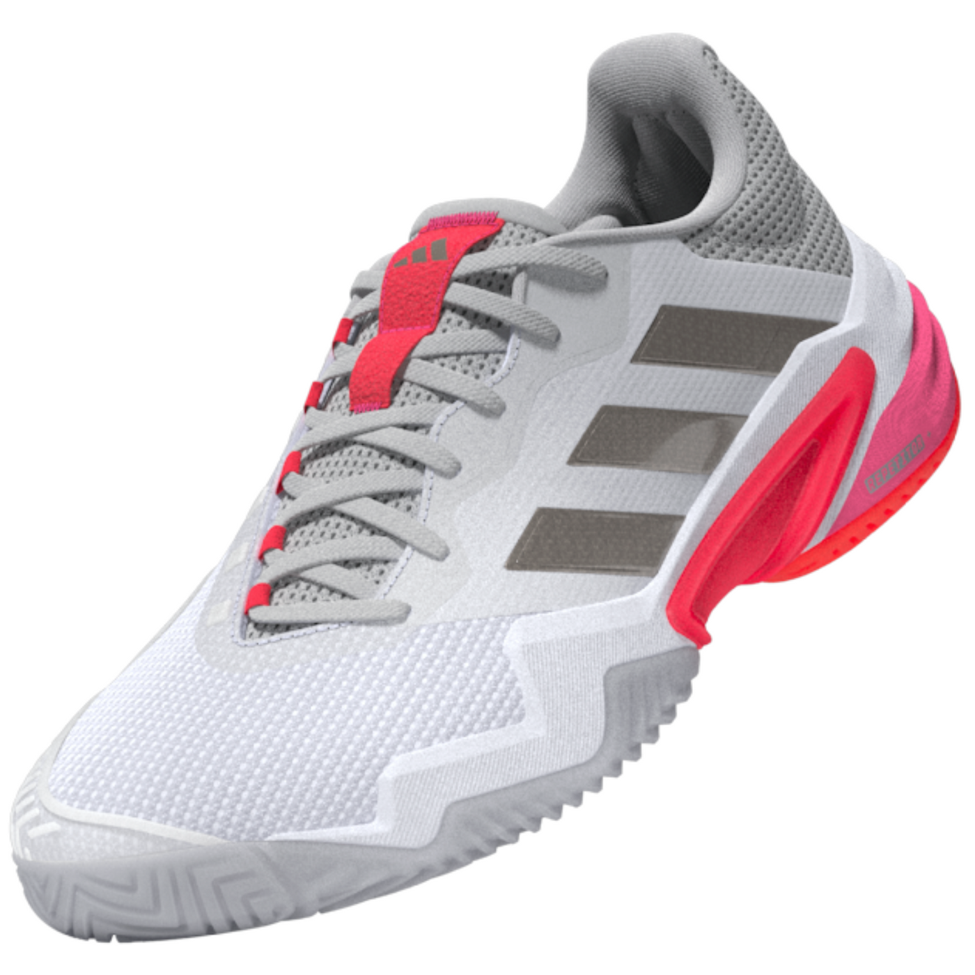 Adidas Barricade 13 Womens Tennis Shoes - Cloud White/Champagne Met. /Lucid Red