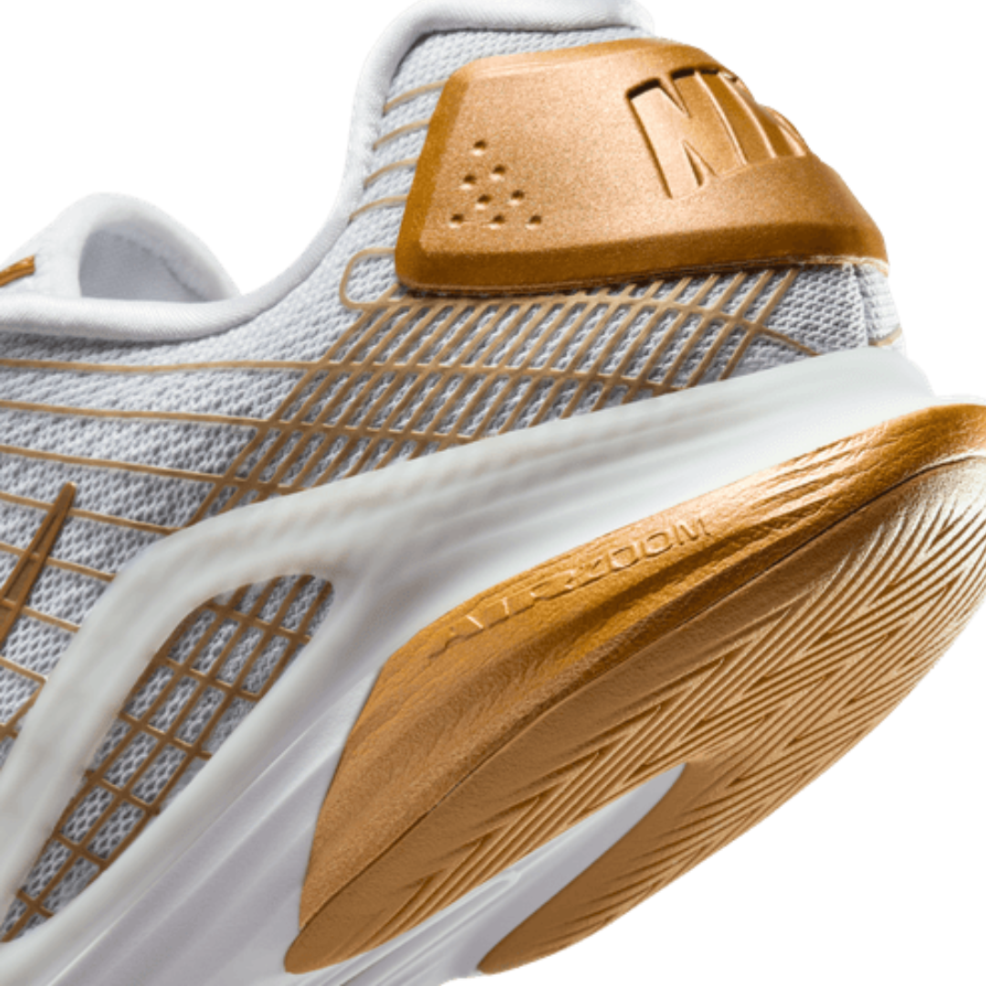 Nike Vapor 12 Hypersmash Mens Hard Court Tennis Shoes - White/Metallic Gold Pure Platinum