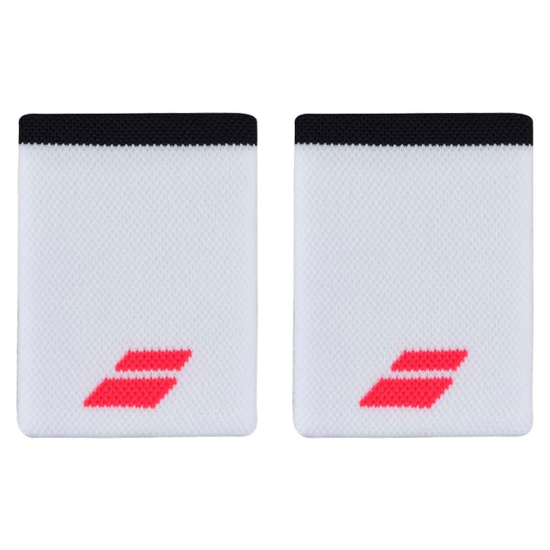 Babolat Logo Jumbo Tennis Wristband 1089 - White/Strike Red