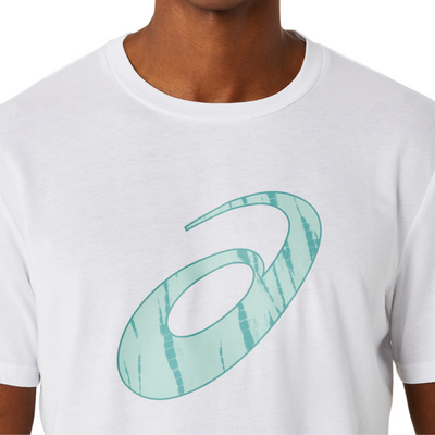 Asics Brilliant White Seasonal Logo Graphic Short Sleeve Men Tennis Top