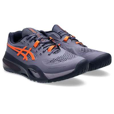 Asics Gel Resolution X Wide 2E Men Tennis Shoes - Greyish Purple/Nova Orange