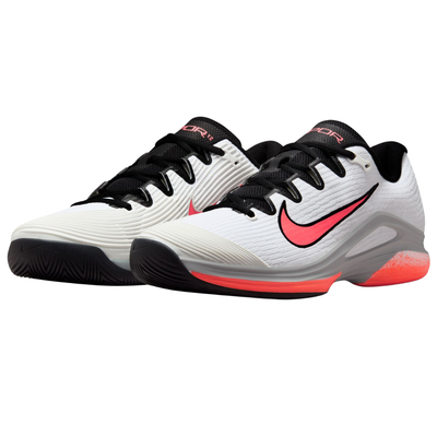 Nike Zoom Vapor 12 Mens Hard Court Tennis Shoes - White/Hot Lava Wolf Grey