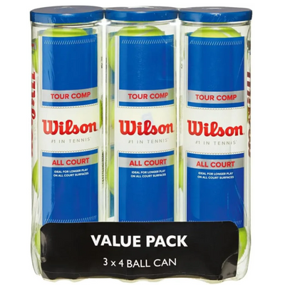 Wilson Tour Comp 4 Tennis Ball Can - 3 Pack
