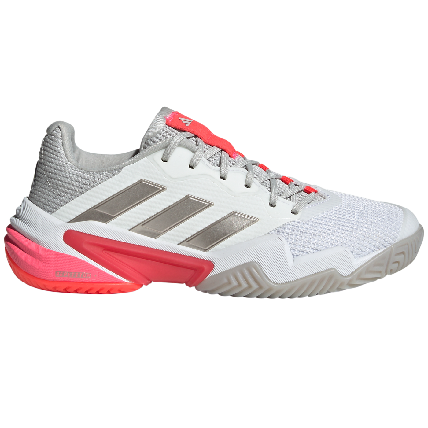 Adidas Barricade 13 Womens Tennis Shoes - Cloud White/Champagne Met. /Lucid Red