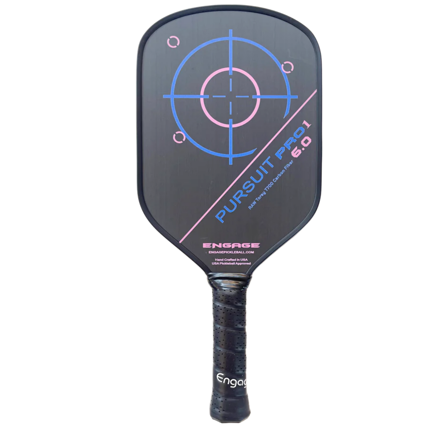 Engage Pursuit Pro 1 6.0 Elongated Power Series Raw T700 Carbon Fiber Pickleball Paddle