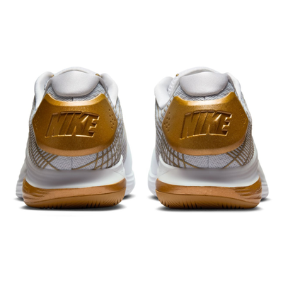 Nike Vapor 12 Hypersmash Mens Hard Court Tennis Shoes - White/Metallic Gold Pure Platinum