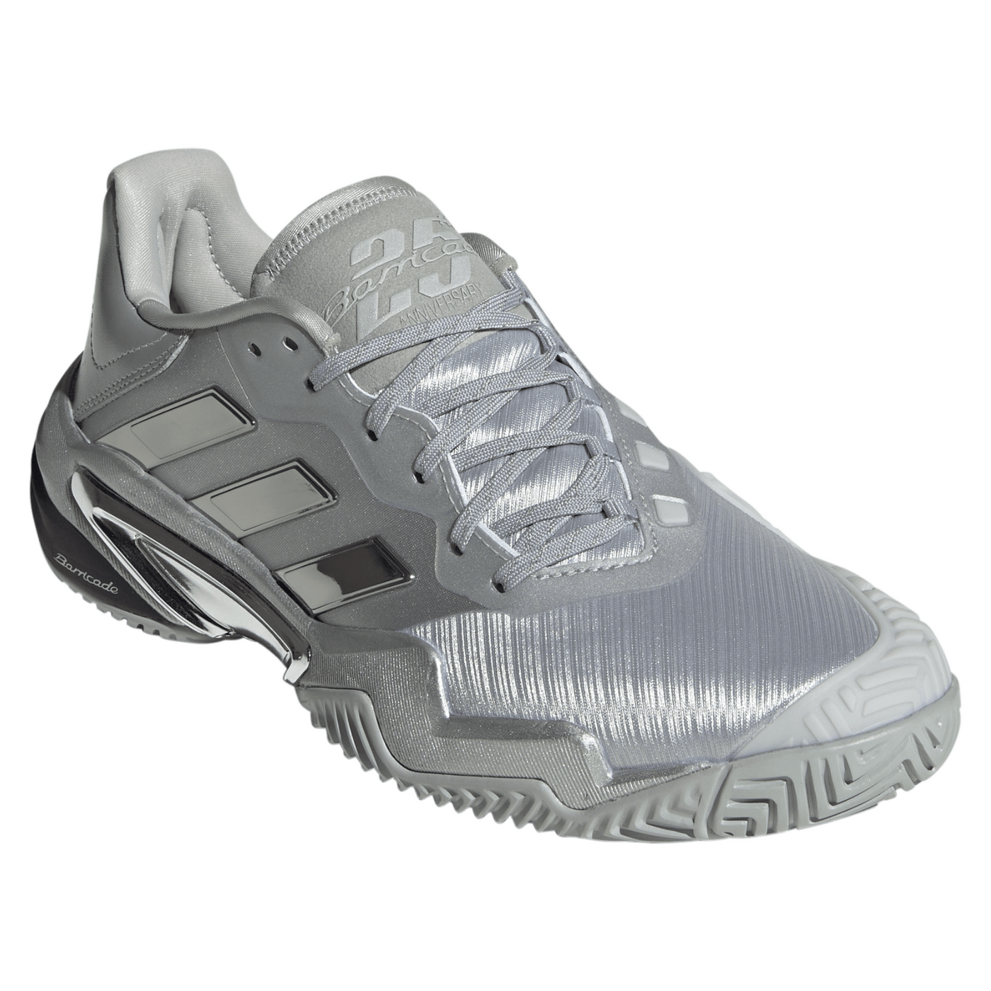 Adidas Barricade 13 Mens Tennis Shoes - Silver Metallic/Dash Grey