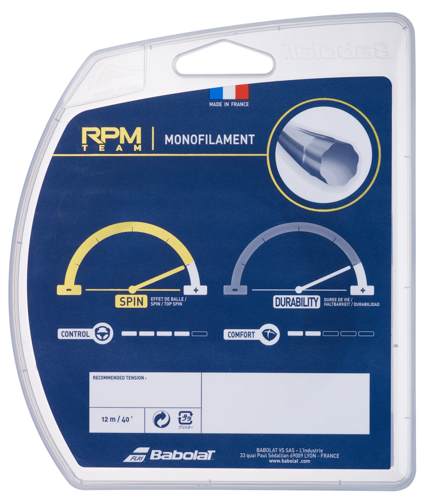 Babolat RPM Team 1.30 12m Set Black